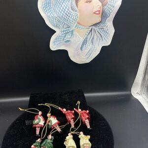 8 Mary Beth Baxter Folk Art Miniature Raggedy Ann Chridtmas Ornament  2"